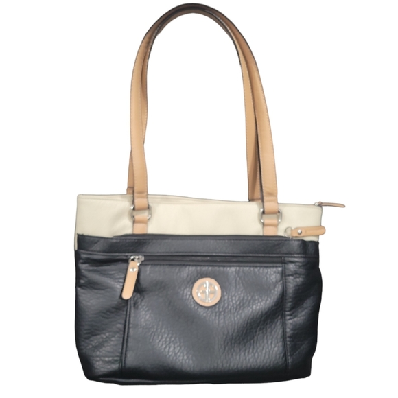 Giani Bernini Colorblock Faux Pebble Leather Tote - Picture 2 of 7
